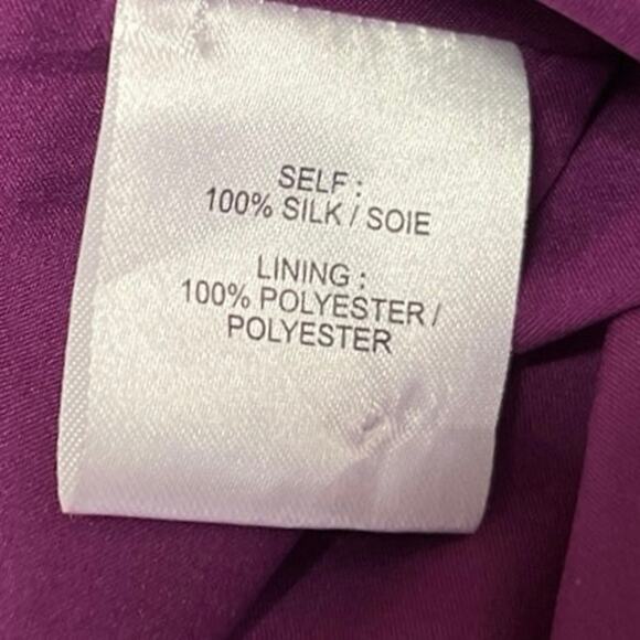 Tanya Taylor Purple 100% Silk Floral Ruched High Waisted Midi Pencil Skirt Sz 2 - Picture 5 of 5